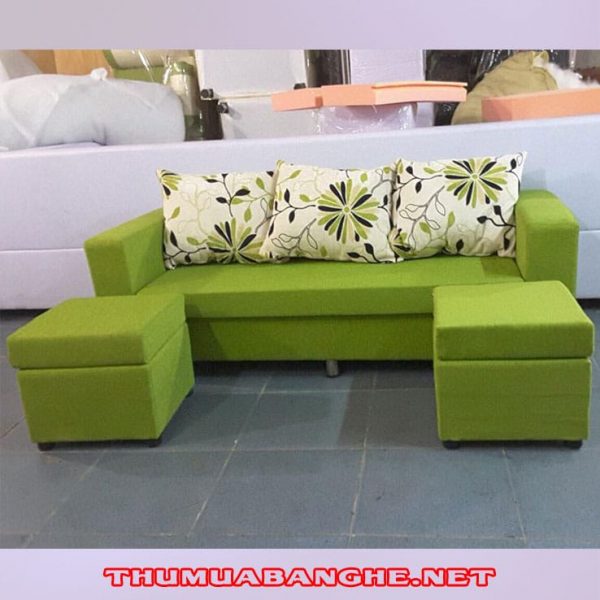 Thanh Lý Sofa Băng Vải Nỉ Giá Rẻ Màu Xanh Lá 2