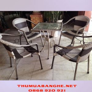 Thanh Lý Bộ Bàn Ghế Cafe Nhựa Giả Mây 1 Thanh Lý Bộ Bàn Ghế Cafe Nhựa Giả Mây 2