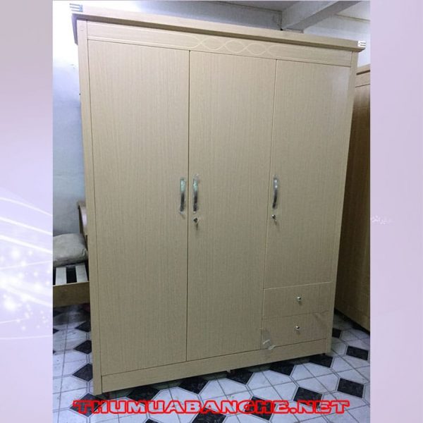 Thanh Lý Tủ Quần Áo 3 Cánh MDF Màu Kem 3