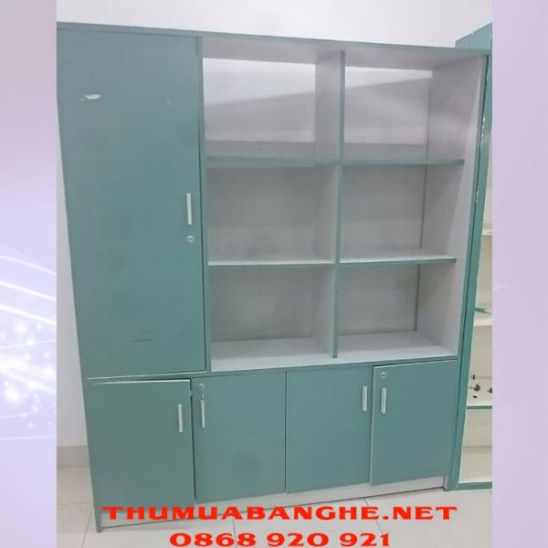 Tủ Hồ Sơ Cũ Có Cánh Nhiều Ngăn Màu Xanh 1