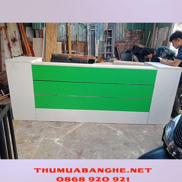 Thanh Lý Quầy Tiếp Tân 1m8 Trắng Xanh -1