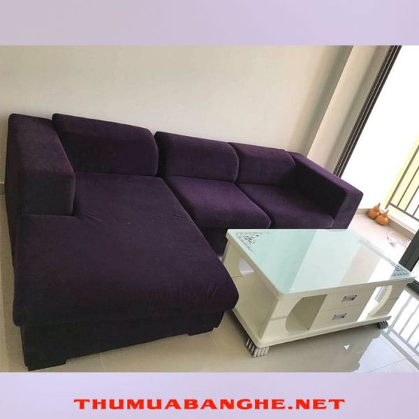 Bộ Sofa Cũ Bọc Vải Cao Cấp Màu Tím Mới 95% -1