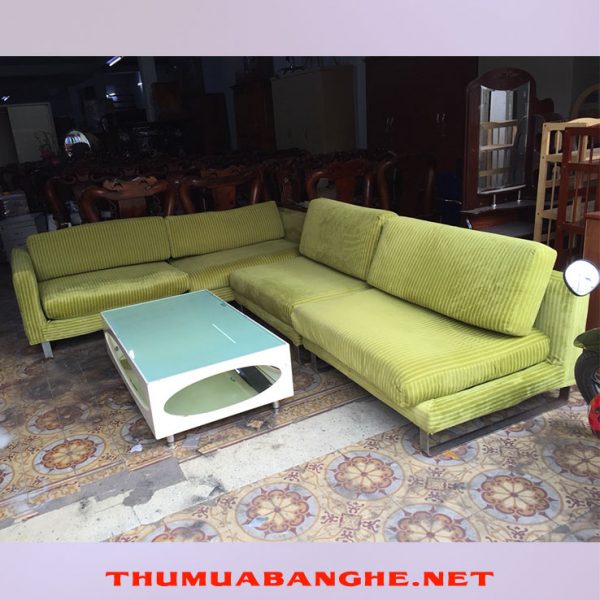 Thanh Lý Sofa Bọc Vải Nỉ Màu Xanh Mới 95% -1