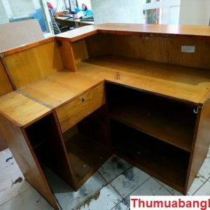 Thanh lý quầy tiếp tân cũ màu vàng cam 1 Thanh lý quầy tiếp tân cũ màu vàng cam 3