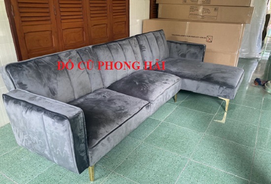 sofa-bed-goc-l-ton-kho Bộ sofa Bed góc L bọc vải nhung tồn kho  