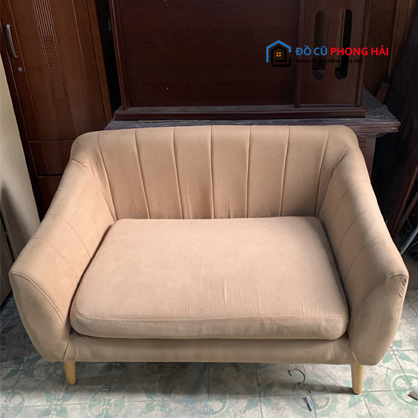 Bộ bàn ghế sofa cũ bọc vải nhung màu xanh - Hàng Thanh Lý 436