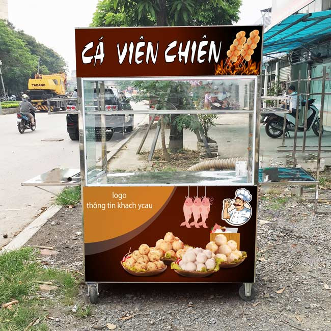 xe-ban-ca-vien-chien-inox Thanh lý Xe bán cá viên chiên cũ  