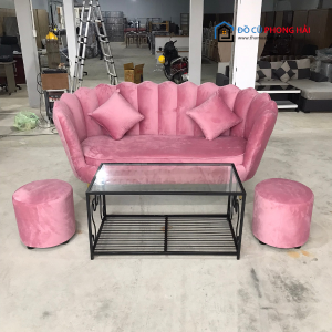 Thanh Lý Bộ Bàn Ghế Sofa Vải Nhung Hồng Mới 99% 3 Thanh Lý Bộ Bàn Ghế Sofa Vải Nhung Hồng Mới 99% 7