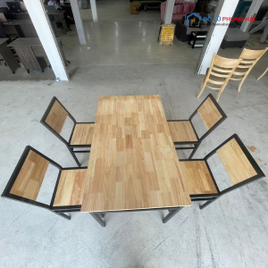 Thanh Lý Bộ Bàn Ăn Ghế Gỗ Cao Su Khung Sắt 2 Thanh Lý Bộ Bàn Ăn Ghế Gỗ Cao Su Khung Sắt 5