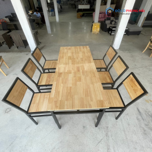 Thanh Lý Bộ Bàn Ăn 6 Ghế Gỗ Khung Sắt Hàng Tồn Kho 3 Thanh Lý Bộ Bàn Ăn 6 Ghế Gỗ Khung Sắt Hàng Tồn Kho 7