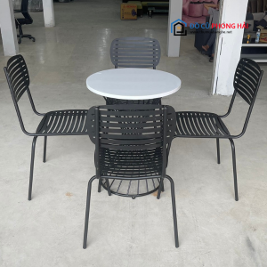 Thanh Lý Bộ Bàn Ghế Cafe Khung Sắt Đen Hàng Tồn Kho 5