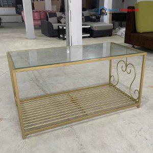 Thanh Lý Bàn Sofa Khung Sắt Vàng Mặt Kính Tồn Kho 7