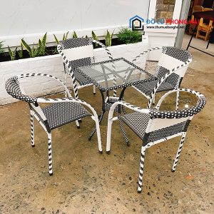 Thanh Lý Bộ Bàn Ghế Cafe Giả Mây Hiện Đại 5