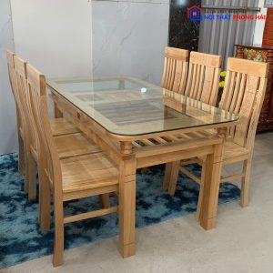 Thanh Lý Bộ Bàn Ăn 6 Ghế Gỗ Sồi Tồn Kho Giá Tốt 5