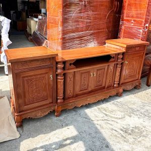 Thanh Lý Kệ Tivi Cột Nho Gỗ Hương Xám 2M2 Tồn Kho