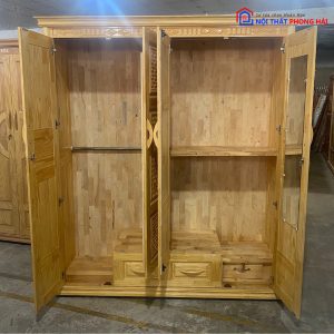 Thanh Lý Tủ Quần Áo 4 Cánh Gỗ Thông Mới 99% 2 Thanh Lý Tủ Quần Áo 4 Cánh Gỗ Thông Mới 99% 5