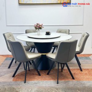 Thanh Lý Bộ Bàn Ăn Tròn Kiểu 6 Ghế Châu Âu Giá Tốt 5