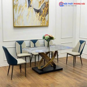 Bộ Bàn Ăn 5 Ghế Mặt Đá Ceramic Giá Tốt 5