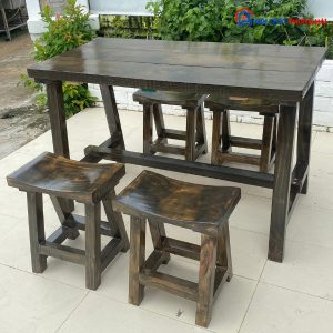 Thanh Lý Bộ Bàn Ghế Cafe Gỗ Ngoài Trời Độc Đáo Tồn Kho Giá Rẻ 5