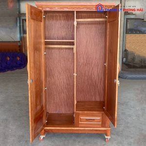 Thanh Lý Tủ Quần Áo Gỗ Xoan Đào 2 Cánh Tồn Kho Giá Tốt 5