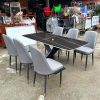 Bộ Bàn Ăn 1m6 Mặt Đá Chân Sắt Chữ X Mới 99%