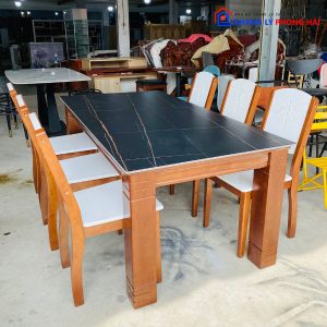 Thanh Lý Bộ Bàn Ăn Chân Gỗ Mặt Đá 6 Ghế Cao Cấp Tồn Kho Giá Rẻ 2 Thanh Lý Bộ Bàn Ăn Chân Gỗ Mặt Đá 6 Ghế Cao Cấp Tồn Kho Giá Rẻ 5