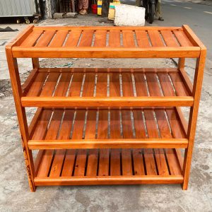 Thanh Lý Kệ Giày Gỗ 4 Tầng Nâu Đỏ Tồn Kho Giá Tốt