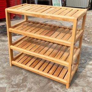 Thanh Lý Kệ Giày Gỗ 4 Tầng Nâu Đỏ Tồn Kho Giá Tốt