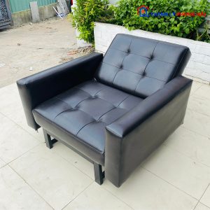 Thanh Lý Ghế Sofa Đơn Bọc Da Cao Cấp Đen Cũ Giá Tốt 6