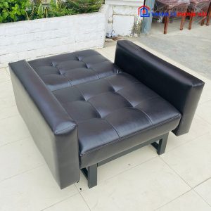 Thanh Lý Ghế Sofa Đơn Bọc Da Cao Cấp Đen Cũ Giá Tốt 7