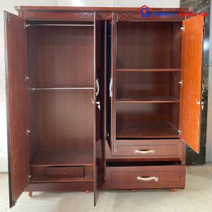 Thanh Lý Tủ Quần Áo Gỗ MDF 4 Cánh Nâu Đỏ Tồn Kho Giá Tôt 2 Thanh Lý Tủ Quần Áo Gỗ MDF 4 Cánh Nâu Đỏ Tồn Kho Giá Tôt 5