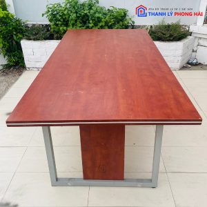 Thanh Lý Bàn Họp Chân Sắt Vuông Mặt Gỗ 2M Cũ Giá Tốt 5