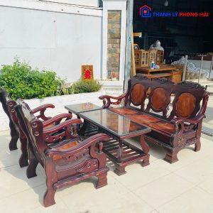Thanh Lý Bộ Salon Gỗ 5 Món Cũ Giá Tốt 2 Thanh Lý Bộ Salon Gỗ 5 Món Cũ Giá Tốt 5