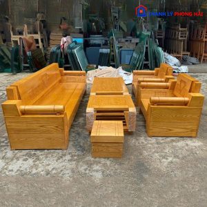 Thanh Lý Bộ Salon Gỗ Sồi Đẹp 99% Tồn Kho Giá Tốt 9