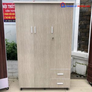 Thanh Lý Tủ Quần Áo Nhựa Đài Loan 3 Cánh 2 Hộc Tồn Kho (Nhiều Màu) 16
