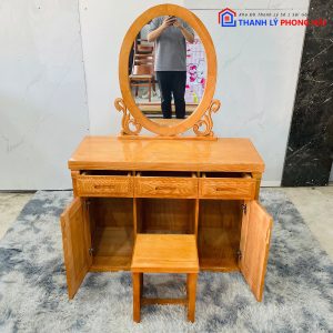 Thanh Lý Bàn Trang Điểm Gỗ Sồi Kính Oval 1M Tồn Kho Giá Rẻ 2 Thanh Lý Bàn Trang Điểm Gỗ Sồi Kính Oval 1M Tồn Kho Giá Rẻ 5