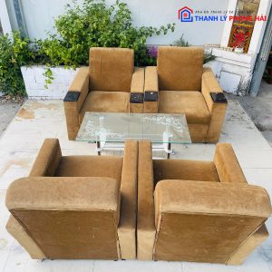 Thanh Lý Bộ Sofa Vải Nhung 4 Ghế Nâu Cũ Giá Tốt 2 Thanh Lý Bộ Sofa Vải Nhung 4 Ghế Nâu Cũ Giá Tốt 5