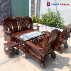 Thanh Lý Bộ Salon Gỗ Đài Loan 6 Món Cũ Giá Tốt 5