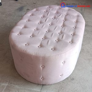 Thanh Lý Đôn Sofa Vải Nhung Hồng Oval 1M Cũ Giá Tốt 5