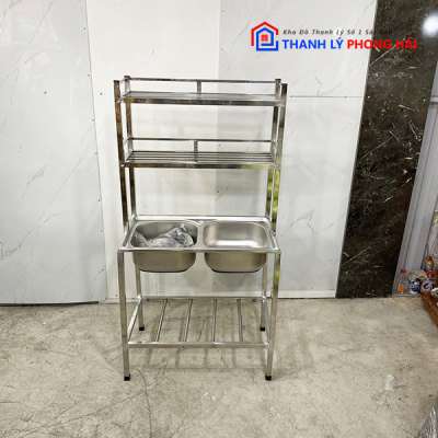 Thanh-ly-bon-rua-chen-inox-5-400x400 Thanh Lý Bồn Rửa Chén Inox 2 Hộc Có Kệ  