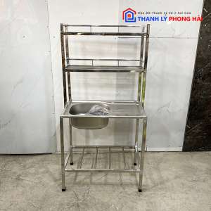 Thanh Lý Bồn Rửa Chén Inox 1 Hộc Có Kệ  5