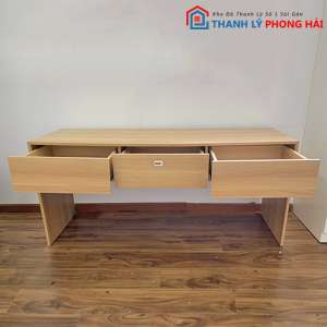 Bàn Làm Việc Gỗ Công Nghiệp 1M6 3 Hộc Vàng Cũ 3