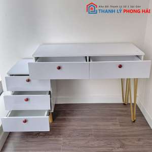 Bàn Trang Điểm Gỗ Công Nghiệp 1M2 5 Hộc Trắng Cũ 2 Bàn Trang Điểm Gỗ Công Nghiệp 1M2 5 Hộc Trắng Cũ 6