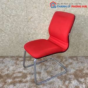 Ghế Văn Phòng Chân Quỳ Vải Bọc Nệm Đỏ Cũ 4