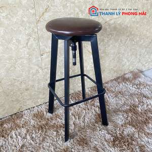 Ghế Quầy Bar Da Simili Chân Sắt Cũ 1 Ghế Quầy Bar Da Simili Chân Sắt Cũ 4