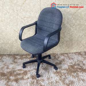 Ghế Xoay Văn Phòng Nệm Bọc Vải Xám Cũ 1 Ghế Xoay Văn Phòng Nệm Bọc Vải Xám Cũ 4