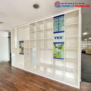 Kệ Trưng Bày Gỗ Công Nghiệp 4M Nhiều Ngăn Trắng Cũ 1 Kệ Trưng Bày Gỗ Công Nghiệp 4M Nhiều Ngăn Trắng Cũ 3