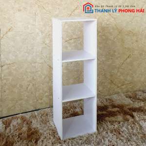 Kệ Gỗ Trưng Bày 3 Tầng Trắng Cũ 4
