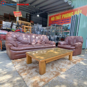 Bộ Sofa Nâu Bọc Da Cũ Sang Trọng Giá Rẻ 2 Bộ Sofa Nâu Bọc Da Cũ Sang Trọng Giá Rẻ 5