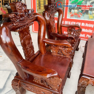 Bộ Salon Gỗ Chạm Nghê Rồng Tay 12 Mới 99% 2 Bộ Salon Gỗ Chạm Nghê Rồng Tay 12 Mới 99% 6